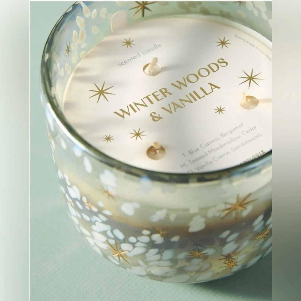 NEW IN BOX Anthropologie Festive Woody Winter Woods & Vanilla Candle